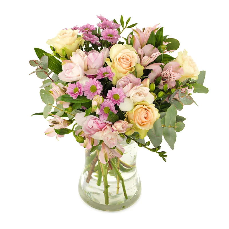 Bouquet guarisci presto: fiori allegri e di incoraggiamento